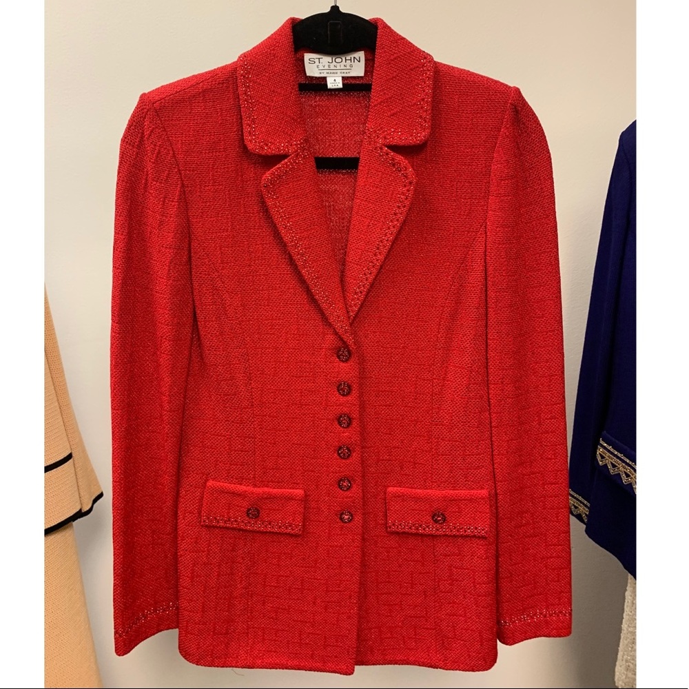 St. John Red Sparkle Jacket